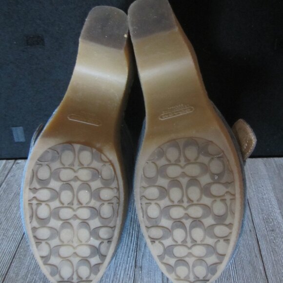 COACH - Light Blue Suede with Rubber Platform Heels - Size 6 - Picture 7 of 8